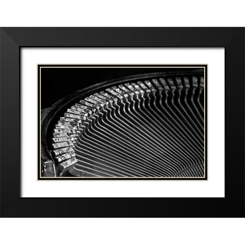 Typewriter Keys II Black Modern Wood Framed Art Print with Double Matting by McNemar, C. Thomas