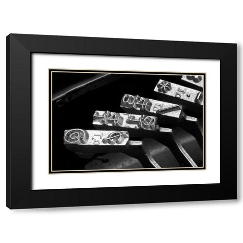 Typewriter Symbols Black Modern Wood Framed Art Print with Double Matting by McNemar, C. Thomas