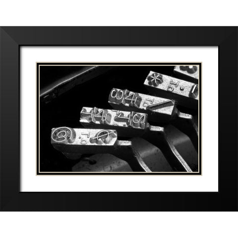 Typewriter Symbols Black Modern Wood Framed Art Print with Double Matting by McNemar, C. Thomas