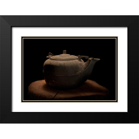 Cast Iron Tea Kettle Black Modern Wood Framed Art Print with Double Matting by McNemar, C. Thomas