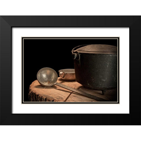 Dutch Oven and Ladle Black Modern Wood Framed Art Print with Double Matting by McNemar, C. Thomas