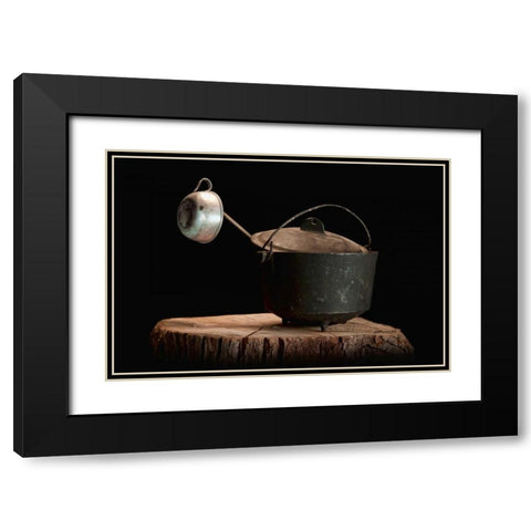 Dutch Oven with Cup Black Modern Wood Framed Art Print with Double Matting by McNemar, C. Thomas
