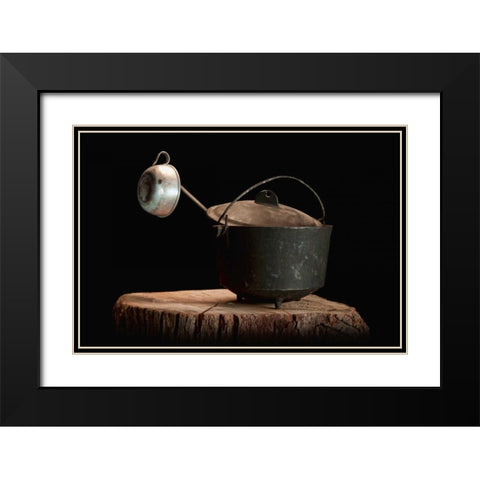 Dutch Oven with Cup Black Modern Wood Framed Art Print with Double Matting by McNemar, C. Thomas