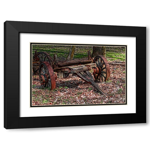 Abandoned Wagon Black Modern Wood Framed Art Print with Double Matting by McNemar, C. Thomas
