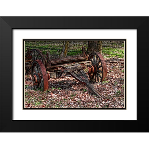 Abandoned Wagon Black Modern Wood Framed Art Print with Double Matting by McNemar, C. Thomas