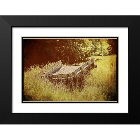Country Wagon Black Modern Wood Framed Art Print with Double Matting by McNemar, C. Thomas