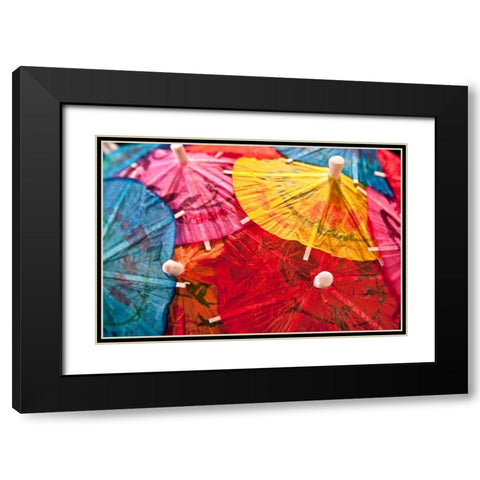 Cocktail Umbrellas IV Black Modern Wood Framed Art Print with Double Matting by McNemar, C. Thomas