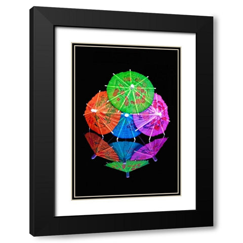 Cocktail Umbrellas VII Black Modern Wood Framed Art Print with Double Matting by McNemar, C. Thomas