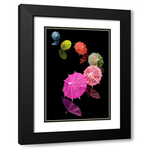Cocktail Umbrellas VIII Black Modern Wood Framed Art Print with Double Matting by McNemar, C. Thomas