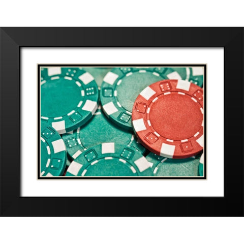 Poker Chips I Black Modern Wood Framed Art Print with Double Matting by McNemar, C. Thomas