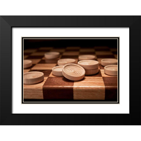 Checkers II Black Modern Wood Framed Art Print with Double Matting by McNemar, C. Thomas