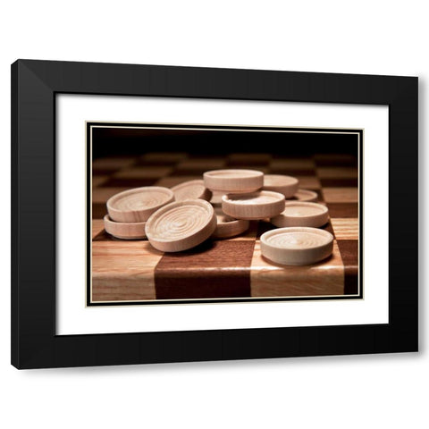 Checkers III Black Modern Wood Framed Art Print with Double Matting by McNemar, C. Thomas