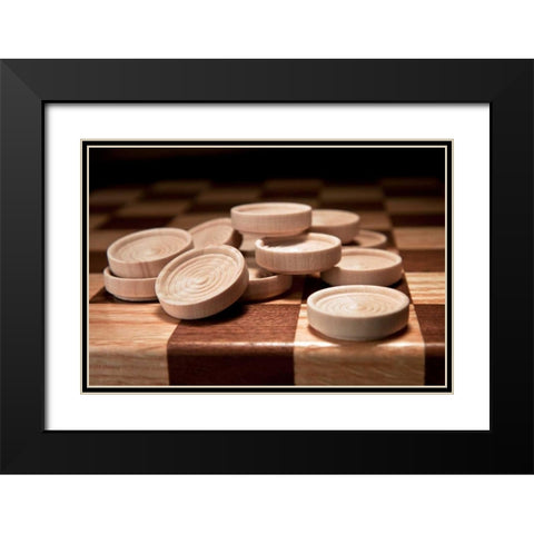 Checkers III Black Modern Wood Framed Art Print with Double Matting by McNemar, C. Thomas