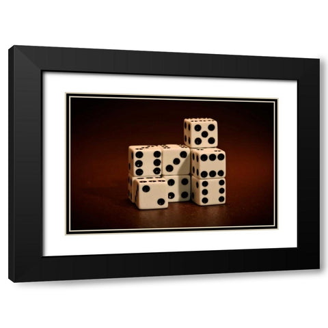 Dice Cubes III Black Modern Wood Framed Art Print with Double Matting by McNemar, C. Thomas