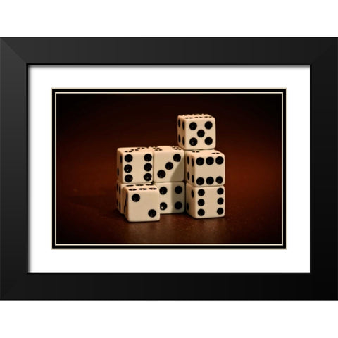 Dice Cubes III Black Modern Wood Framed Art Print with Double Matting by McNemar, C. Thomas