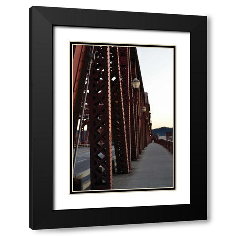 Bridge Walk Black Modern Wood Framed Art Print with Double Matting by Moore, Brian