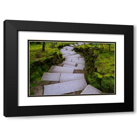 Steps I Black Modern Wood Framed Art Print with Double Matting by Moore, Brian