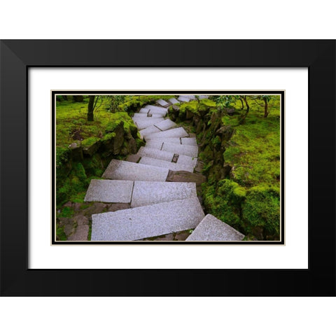 Steps I Black Modern Wood Framed Art Print with Double Matting by Moore, Brian