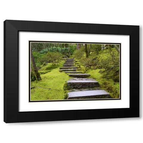 Steps II Black Modern Wood Framed Art Print with Double Matting by Moore, Brian