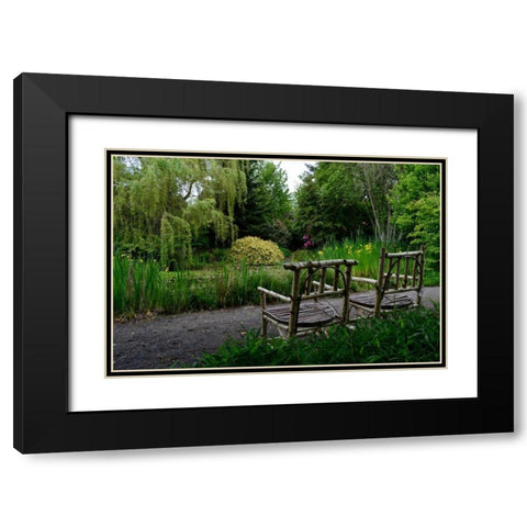 In the Garden I Black Modern Wood Framed Art Print with Double Matting by Moore, Brian