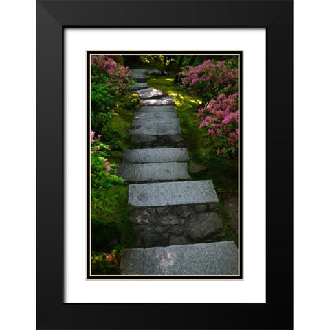Garden Stairs I Black Modern Wood Framed Art Print with Double Matting by Moore, Brian
