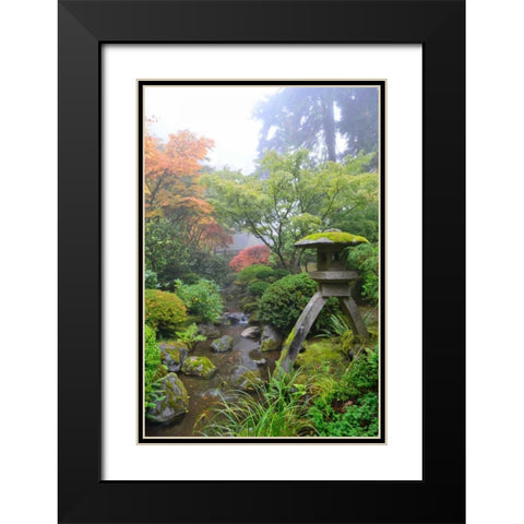 Gardens in the Fog II Black Modern Wood Framed Art Print with Double Matting by Moore, Brian