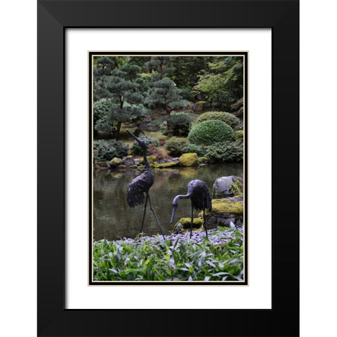 Japanese Gardens V Black Modern Wood Framed Art Print with Double Matting by Moore, Brian