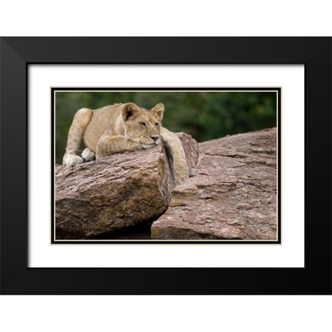 Lounging Black Modern Wood Framed Art Print with Double Matting by Parker, Susann
