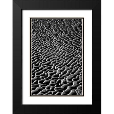 Texture Sand V Black Modern Wood Framed Art Print with Double Matting by Peterson, Lee