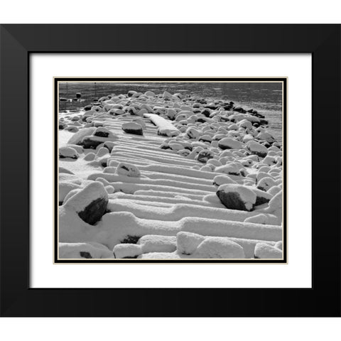 Tahoe Snow I Black Modern Wood Framed Art Print with Double Matting by Peterson, Lee