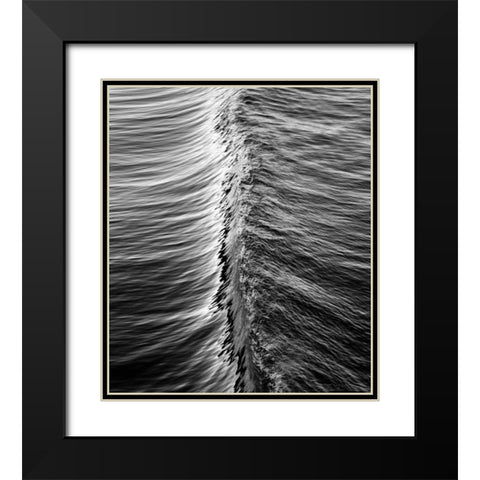 Wave V Black Modern Wood Framed Art Print with Double Matting by Peterson, Lee