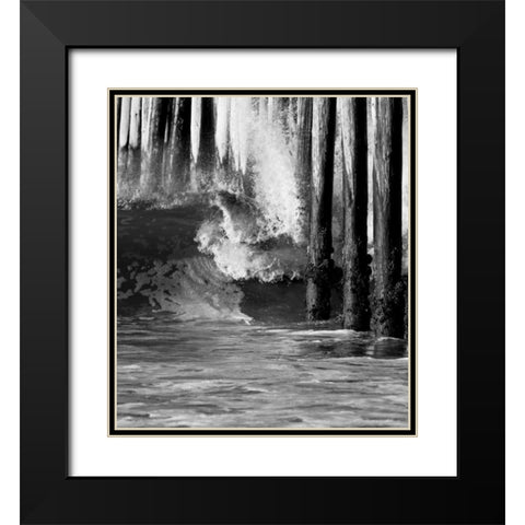 Wave VI Black Modern Wood Framed Art Print with Double Matting by Peterson, Lee