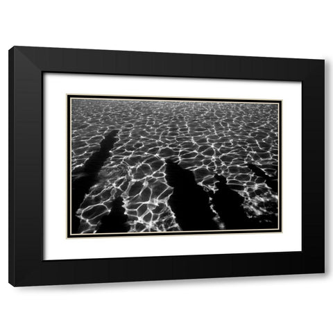 Wave Black Modern Wood Framed Art Print with Double Matting by Peterson, Lee