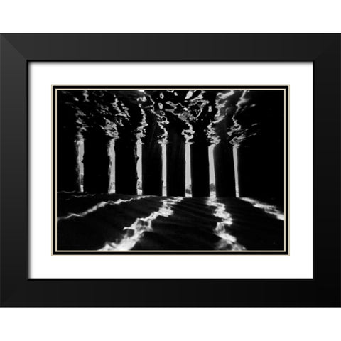 Pier Pilings IV Black Modern Wood Framed Art Print with Double Matting by Peterson, Lee