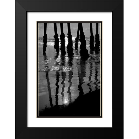 Pier Pilings IX Black Modern Wood Framed Art Print with Double Matting by Peterson, Lee