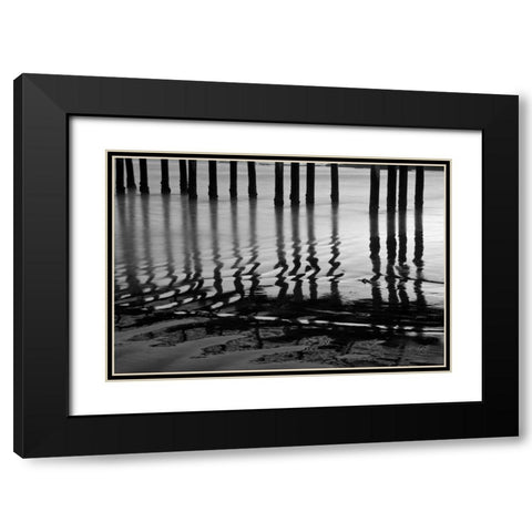 Pier Pilings XIV Black Modern Wood Framed Art Print with Double Matting by Peterson, Lee