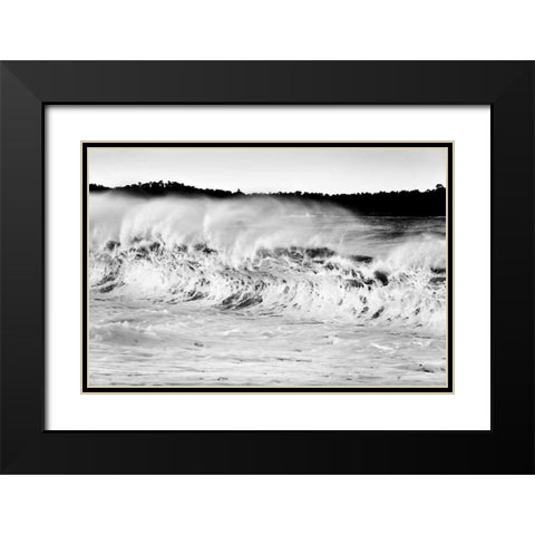 Carmel Waves II Black Modern Wood Framed Art Print with Double Matting by Peterson, Lee