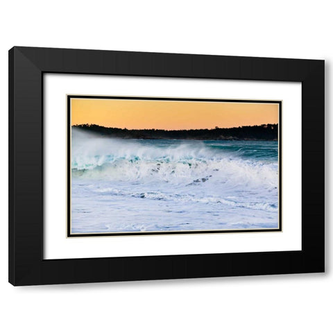 Carmel Waves I Black Modern Wood Framed Art Print with Double Matting by Peterson, Lee