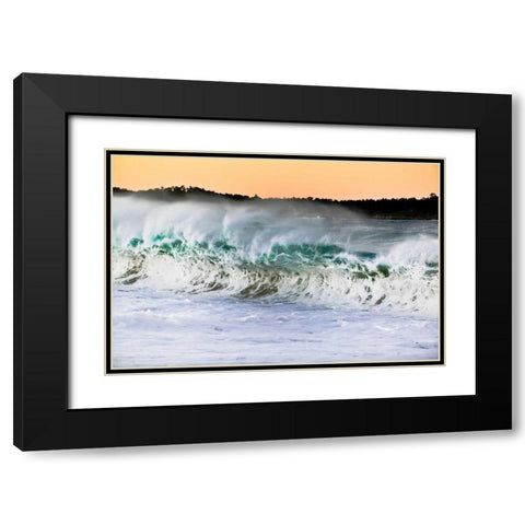Carmel Waves II Black Modern Wood Framed Art Print with Double Matting by Peterson, Lee