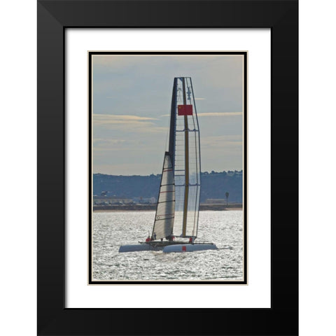 Americas Cup II Black Modern Wood Framed Art Print with Double Matting by Peterson, Lee