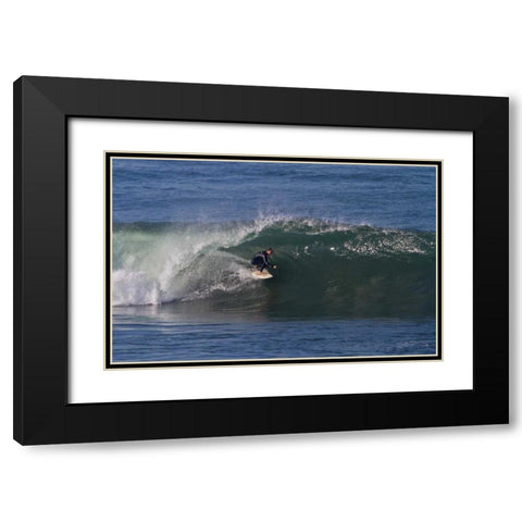 Surfing I Black Modern Wood Framed Art Print with Double Matting by Peterson, Lee
