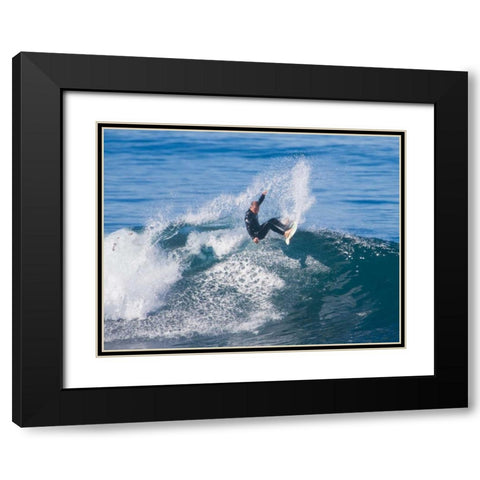 Surfing II Black Modern Wood Framed Art Print with Double Matting by Peterson, Lee
