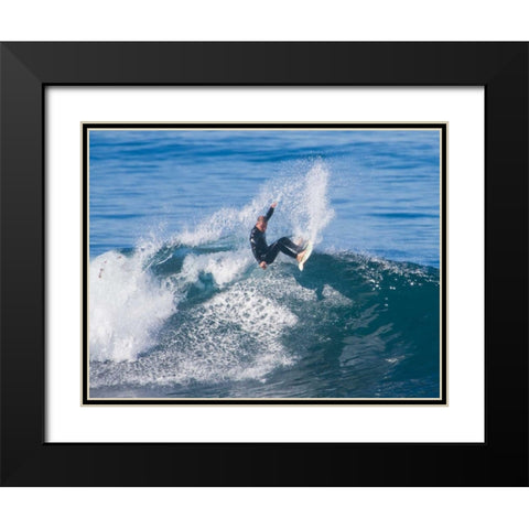 Surfing II Black Modern Wood Framed Art Print with Double Matting by Peterson, Lee