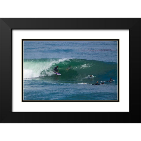 Surfing VII Black Modern Wood Framed Art Print with Double Matting by Peterson, Lee