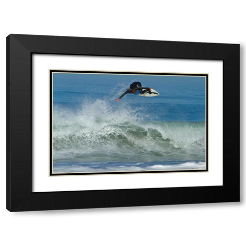Surfing XI Black Modern Wood Framed Art Print with Double Matting by Peterson, Lee