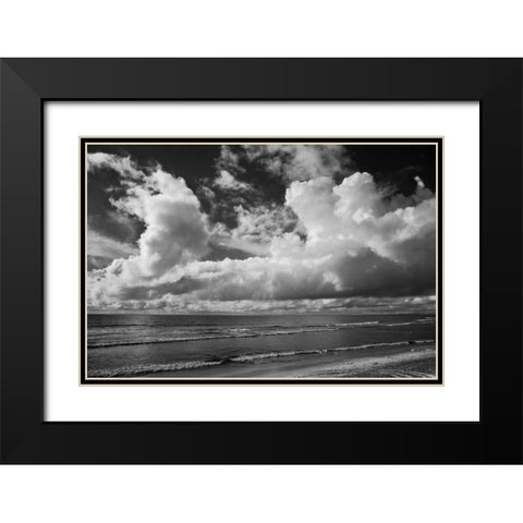 Clouds at the Beach Black Modern Wood Framed Art Print with Double Matting by Peterson, Lee