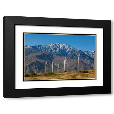 Windmills II Black Modern Wood Framed Art Print with Double Matting by Peterson, Lee