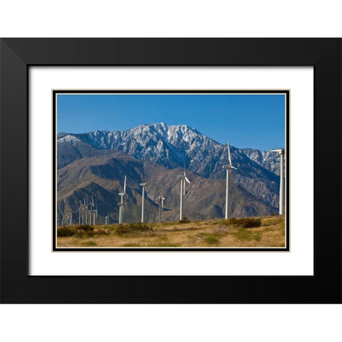 Windmills II Black Modern Wood Framed Art Print with Double Matting by Peterson, Lee