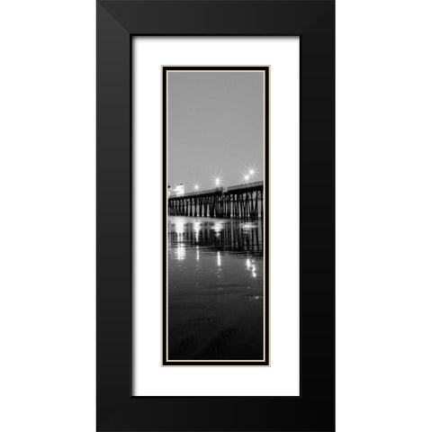Pier Night Panel I Black Modern Wood Framed Art Print with Double Matting by Peterson, Lee