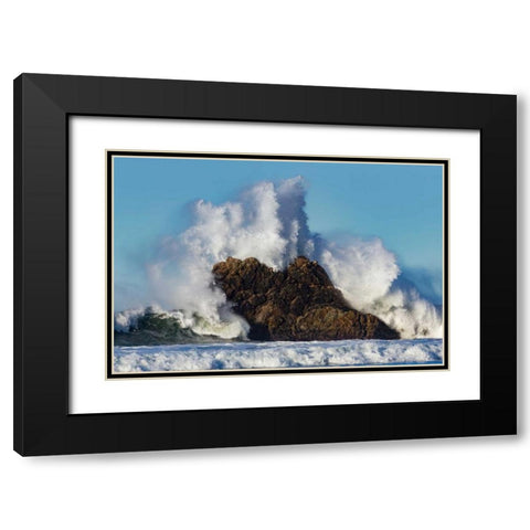 Cayucos Waves II Black Modern Wood Framed Art Print with Double Matting by Peterson, Lee
